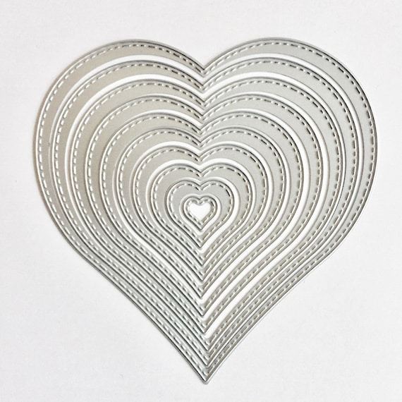 Fustella Rettangolare A Forma Di Cuore Per Scrapbooking E Biglietti Fai Da Te - Dimensioni 14,7x18,4 Cm - Bordo Decorativo, Taglio Di Precisione