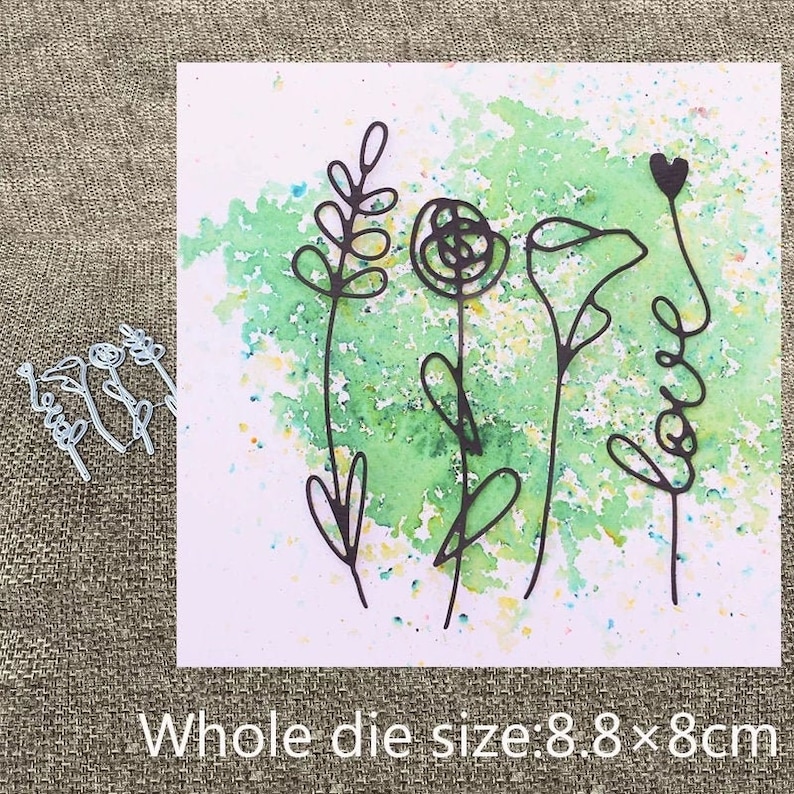 4pcs Flowers Metal Die Cuts,paper Craft Cutting Dies Stencils for DIY ...