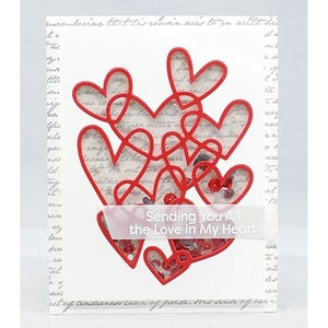 Joy Heart Groups matrizes de corte de metal, matriz de corte de papel artesanal, estêncil de relevo, matrizes de scrapbooking, fabricação de cartões DIY, matrizes de corte em formato de coração e amor