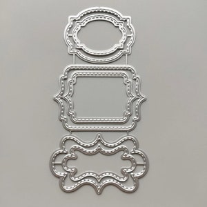 Labels frame metalen stansmessen, Paper Craft snijmal, Embossingstencil, Scrapbookingstansen, DIY-kaarten maken, Bloemenrand stansvormen