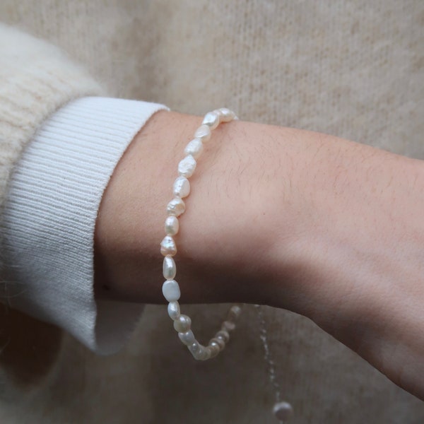 Camilla Pearl Sterling Silver Bracelet / Freshwater Pearl Bracelet / Pearl Bracelet / Dainty Pearl Bracelet / Mother’s Day Gift /