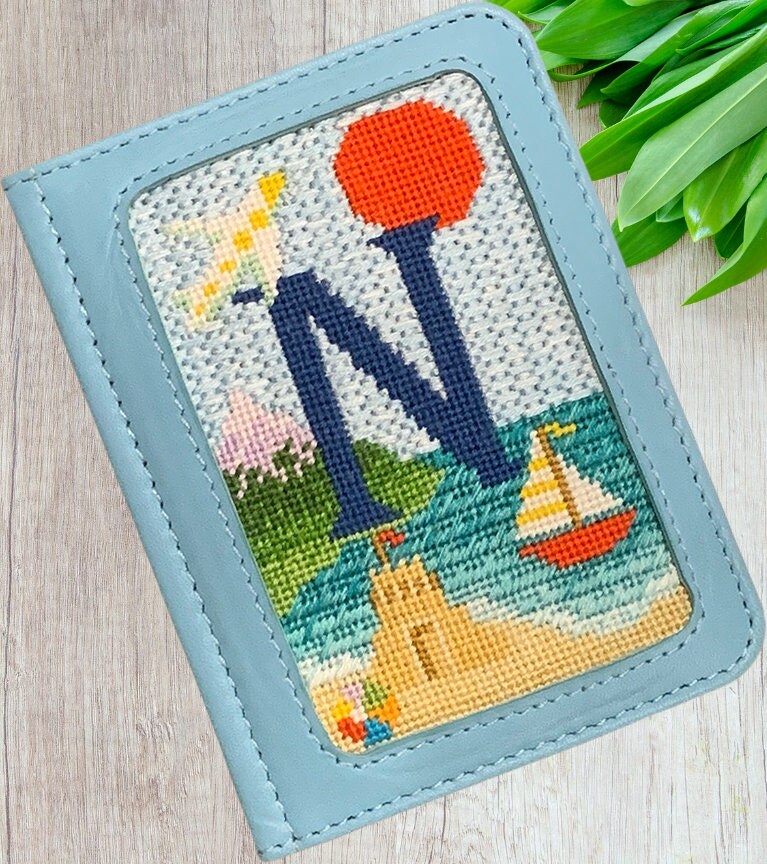 Needlepoint Leather Passport Cover - Sefl-finishing Needlepoint Passport Covers