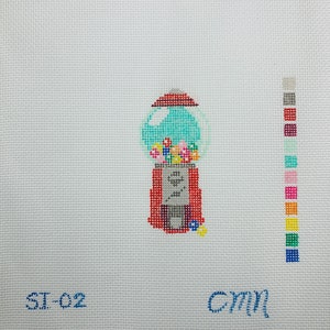 Needlepoint Gumball Machine 18ct - Gumball Machine Ornament - Needlepoint Ornanment Canvas