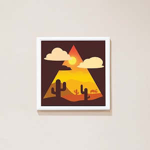 Desert Day Poster | Desert poster | Minimalistic poster | Landscape drawing | DIGITAL DOWNLOAD | Printable poster