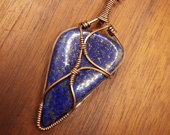 Lapis Lazuli Pendant Necklace in Copper