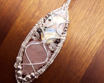 Rainbow Moonstone and Rose Quartz