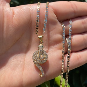 Diamond Snake serpent necklace