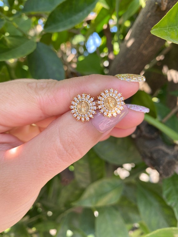 Virgen de Guadalupe stud earrings