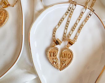 Te amo dove bird couples necklace , best friend’s necklace, I love you necklace