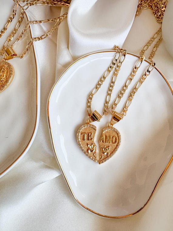 Te amo dove bird couples necklace , best friend’s necklace, I love you necklace
