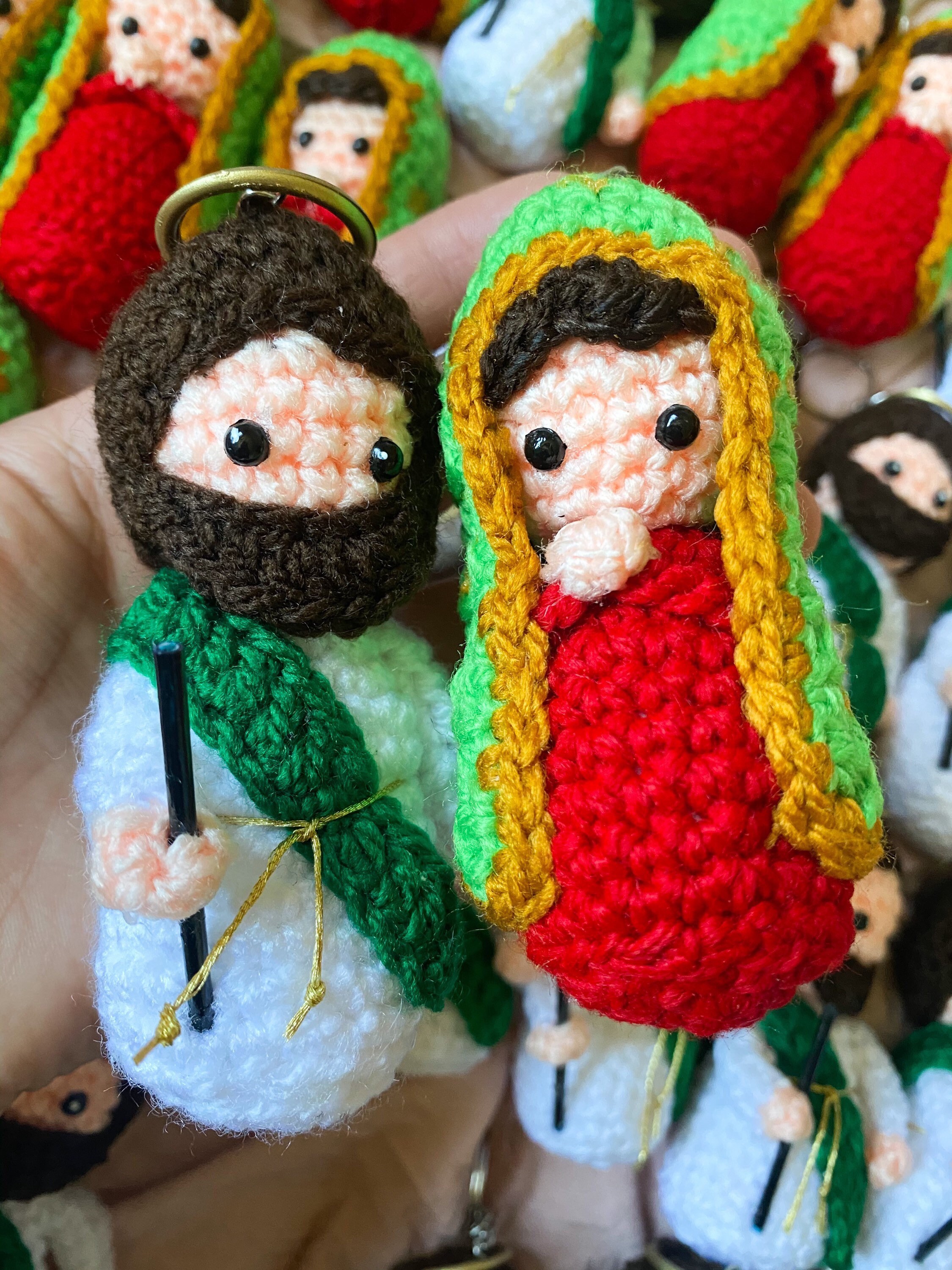 Virgencita san judas crochet handmade Keychain Etsy