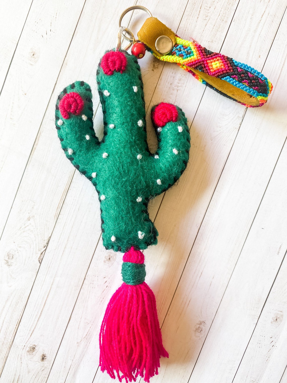 Handmade Cactus Keychain Etsy
