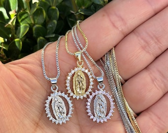 Virgen de Guadalupe diamond necklace