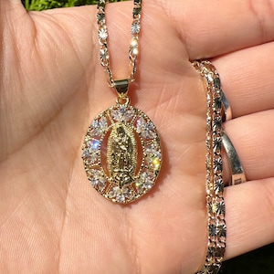 Virgencita diamond necklace