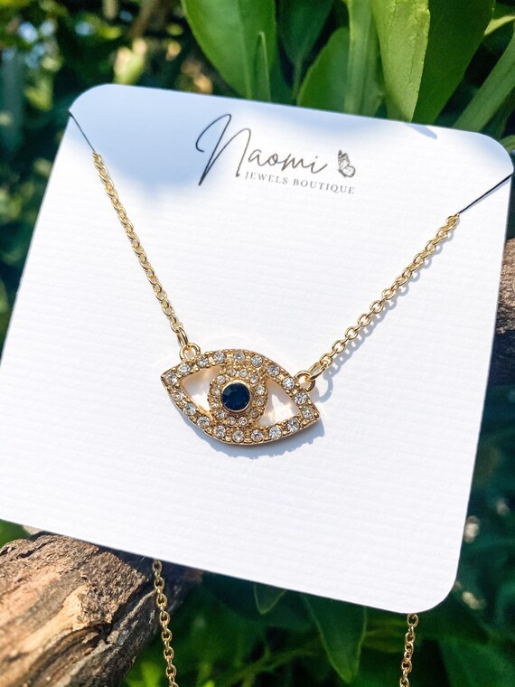 Evil eye etsy necklace Clearance