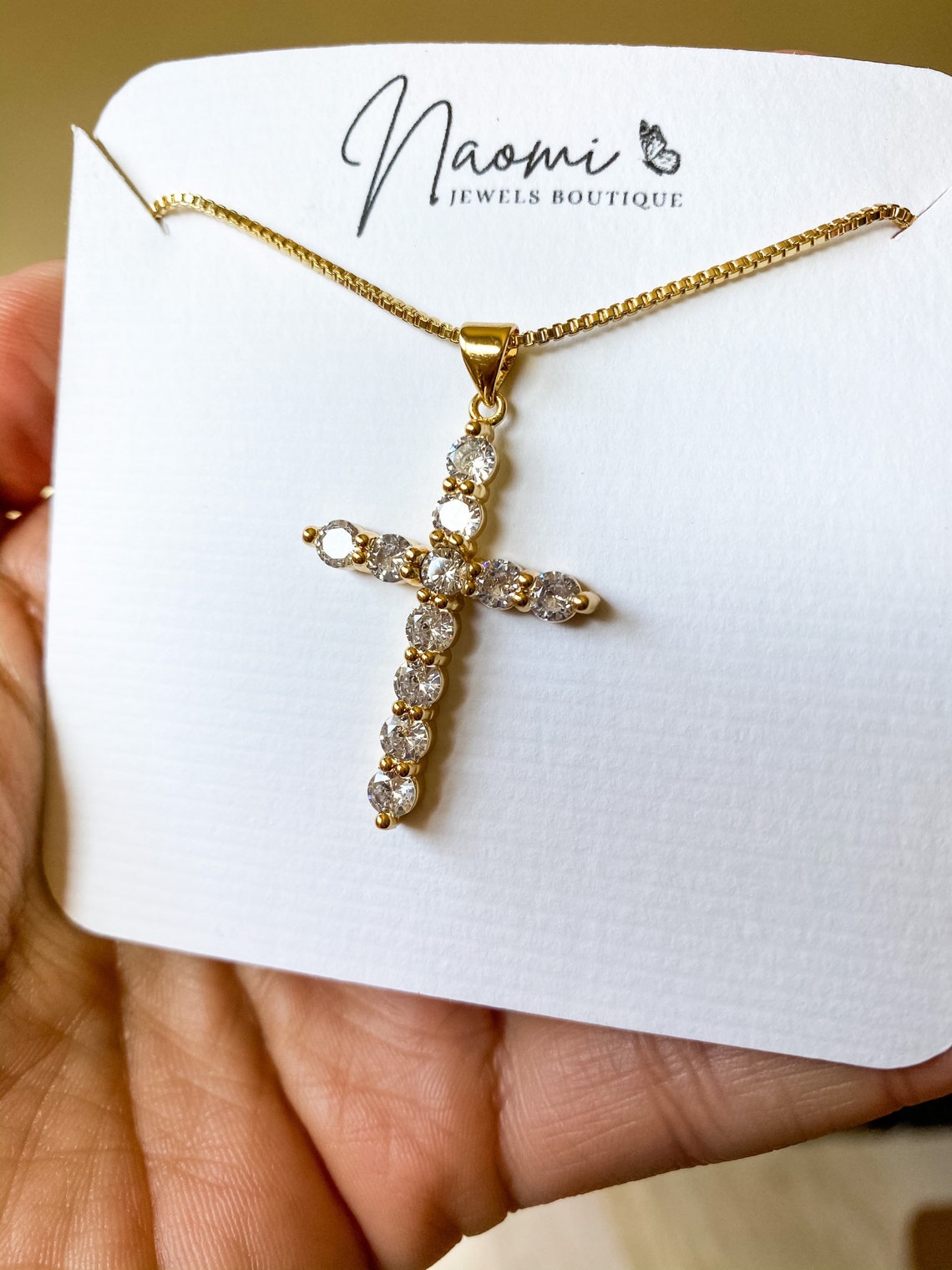 925er Sterling Silber Halskette Mit Gotischem Kreuz – Mit Labor-erstellten Diamanten, Einzigartiger Look