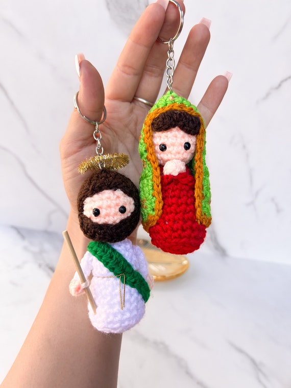 Virgencita San Judas Crochet Handmade Keychain Etsy