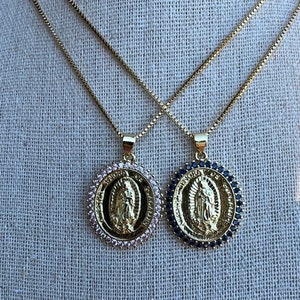 Diamond virgen de Guadalupe ketting