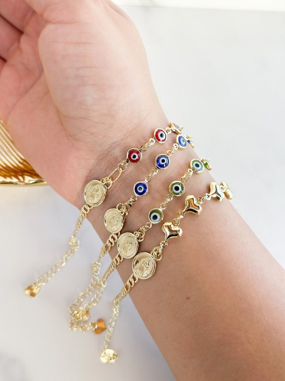 Virgen de Guadalupe evil eye bracelet