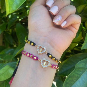 Heart virgencita braided bracelet