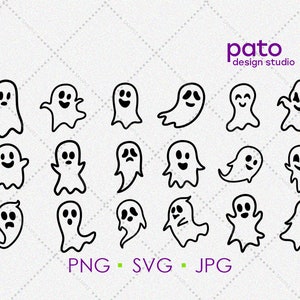 Ghost SVG, JPG, PNG, Spooky Season, Halloween svg, Cute Ghosts svg, Digital Download, Bundle, Ghost Silhouette, Printable Clipart