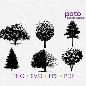 Tree Silhouette Bundle Svg,  Forest Silhouette svg, tree clipart, tree cut file, tree cut file, tree svg, cricut, tree forest svg,