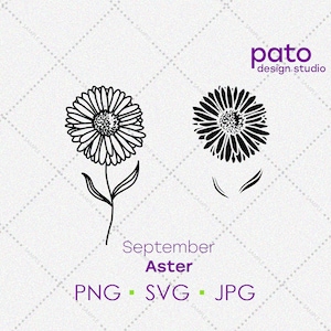 September Aster Birth Month Flower SVG, Birthday Flower svg, Floral svg, birth sign svg, flower svg bundle, birth month flower clipart