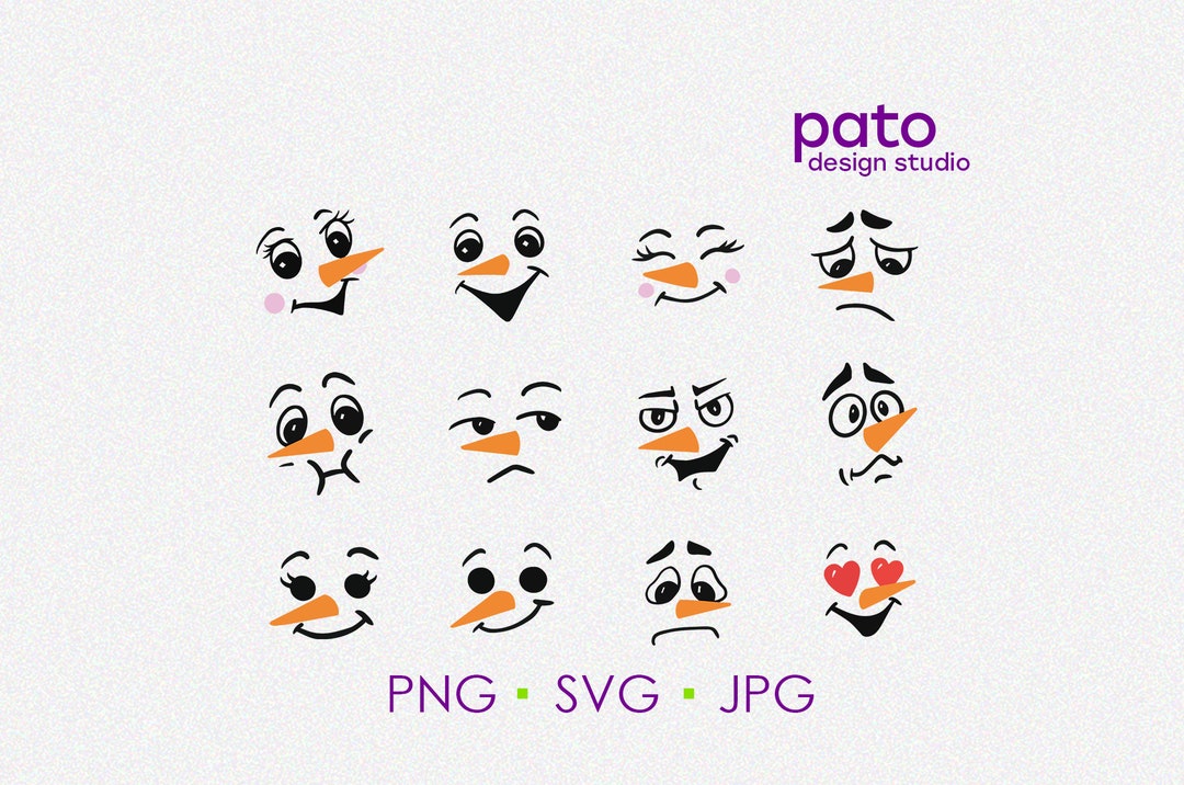 Snowman Face SVG, Snowman Svg, Snowman Cut File, Snowman Clipart