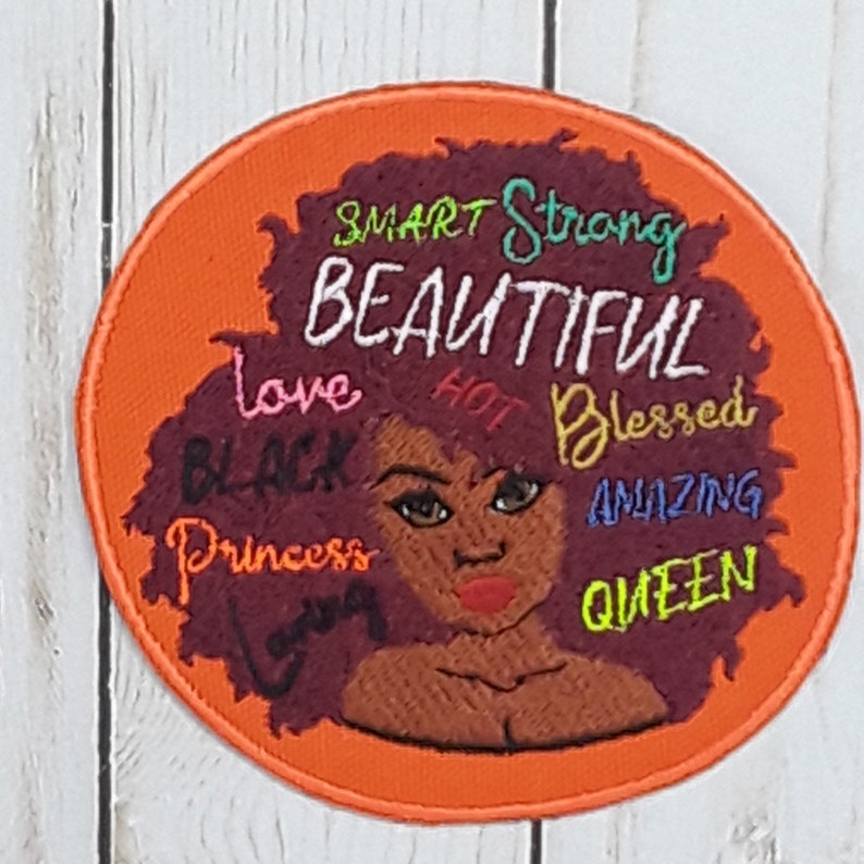 Embroidery Proud Black girl iron on patch