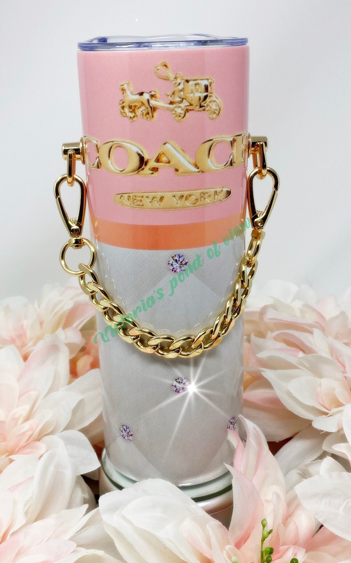 Coach Pink Purse Tumbler 20oz Insulated Tumbler Add Name and Etsy