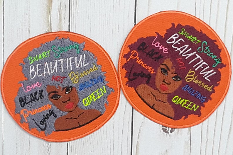 Embroidery Proud Black girl iron on patch