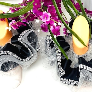 Tutus for your ankles Adult and Kids Tutu Anklets Sissy, Girly, Party Anklet Ruffle socks Sliver Glitter and black  Anklets, Glam