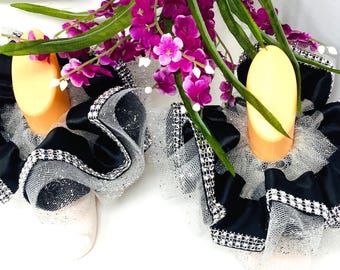 Tutus for your ankles Adult and Kids Tutu Anklets Sissy, Girly, Party Anklet Ruffle socks Sliver Glitter and black  Anklets, Glam