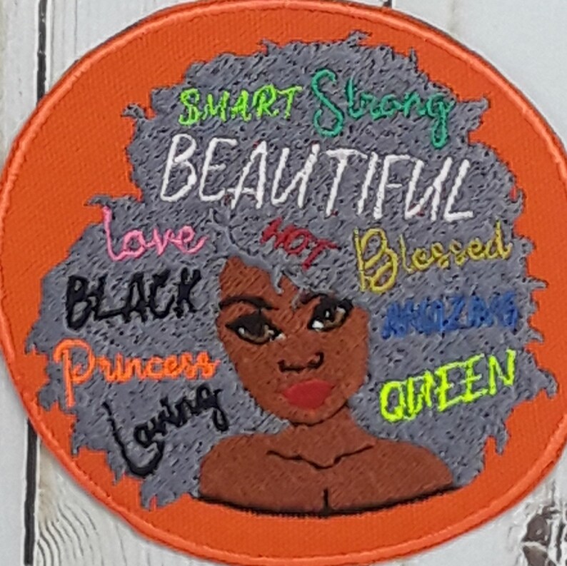 Embroidery Proud Black girl iron on patch