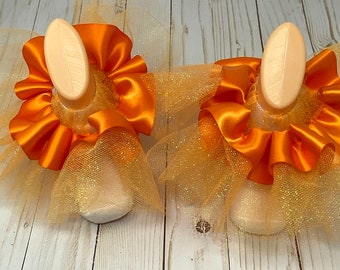 Tutu Anklets Adult and Kids Tutu Glam Anklets Beautiful Ankle Ruffle Bright Orange Anklets with glitter orange tulle