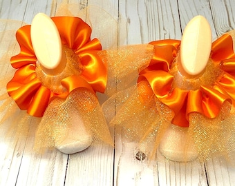 Tutu Anklets Adult and Kids Tutu Glam Anklets Beautiful Ankle Ruffle Bright Orange Anklets with glitter orange tulle