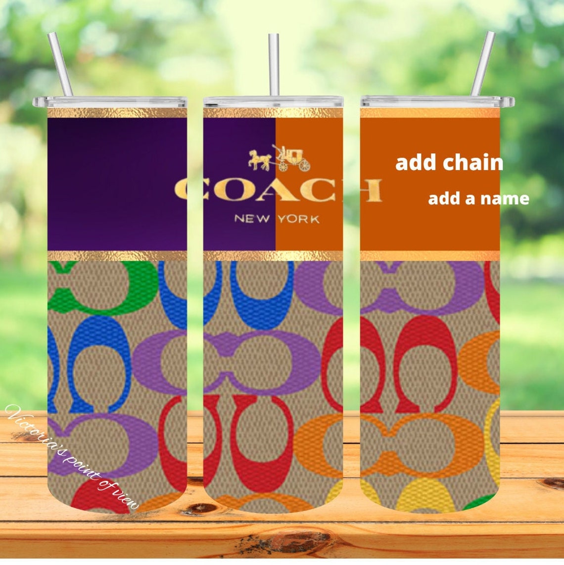 Coach Purse Tumbler 20oz Insulated Tumbler Add Name and or Etsy