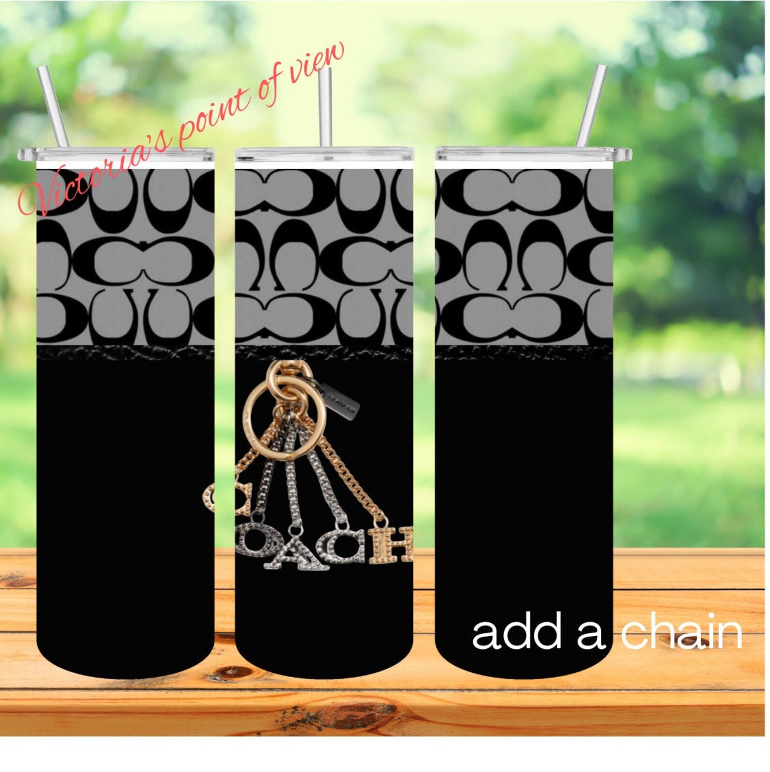 Coach Purse Tumbler 20oz Name Add Chain and or Name Gifts for Etsy