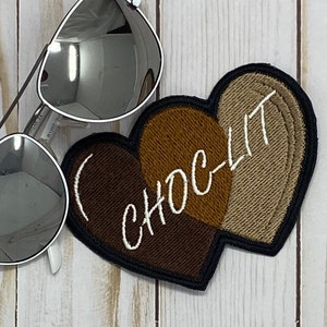 Patch CHOC-LIT PATCH Rich brown colors Embroidery patch  iron on or sew on 4x2.5 in patch