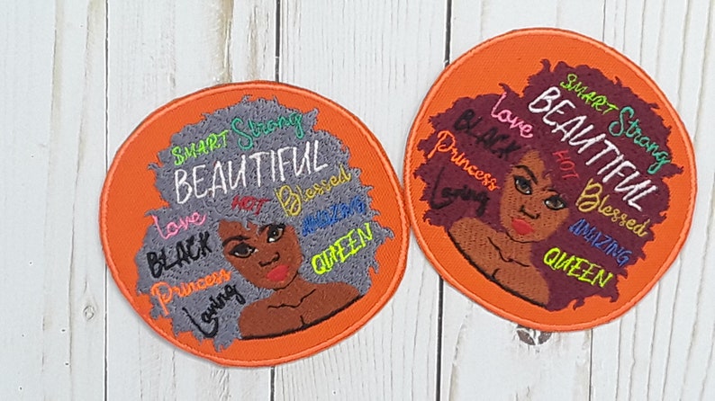 Embroidery Proud Black girl iron on patch