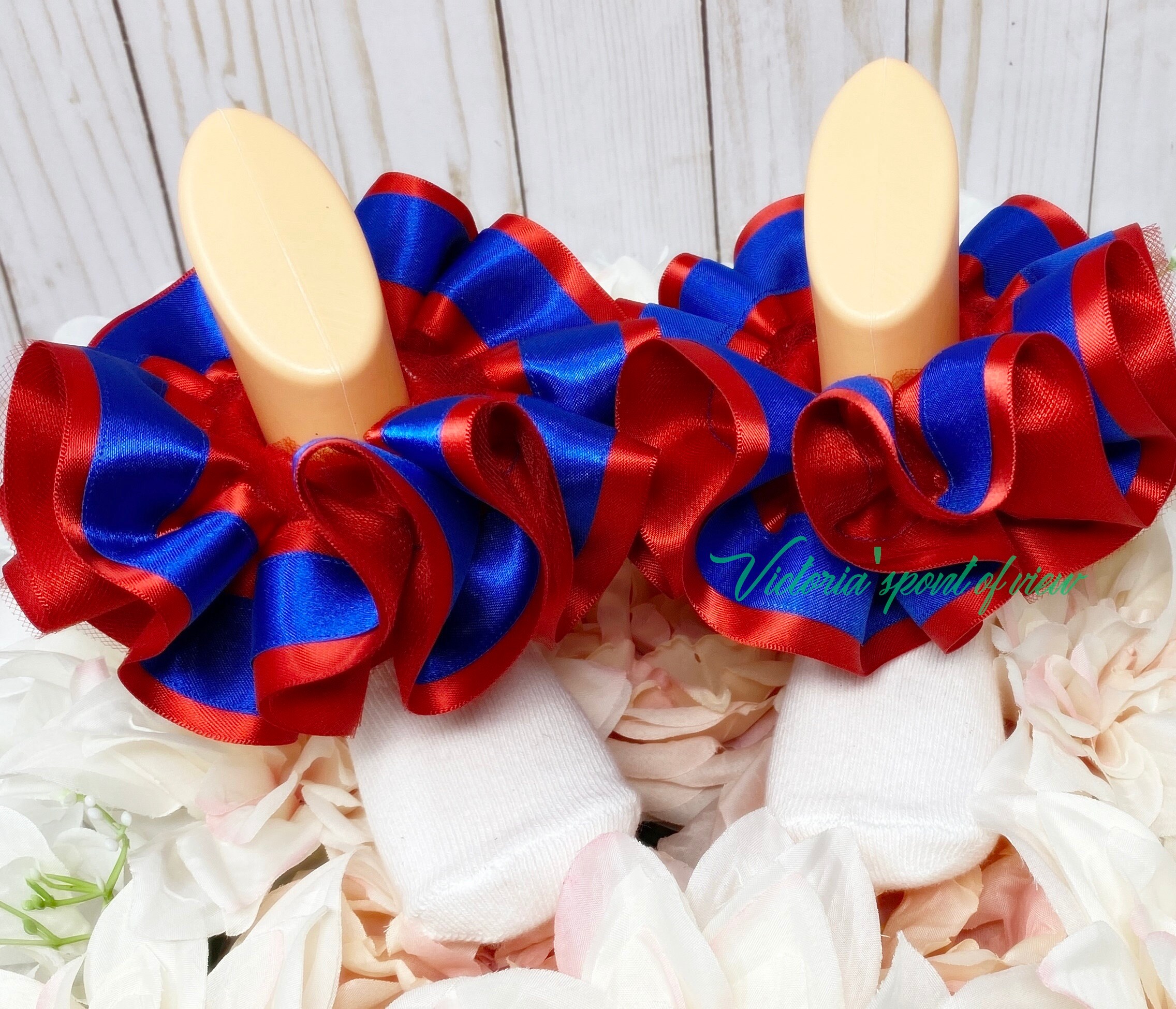 Tutu Anklets Party Time Red and Blue tulle Ankle Ruffle Anklets socks Sassy, Glam, Party