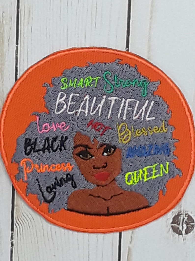 Embroidery Proud Black girl iron on patch