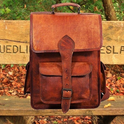 Vintage Leather Backpack Rucksack Backpack for Women - Etsy UK