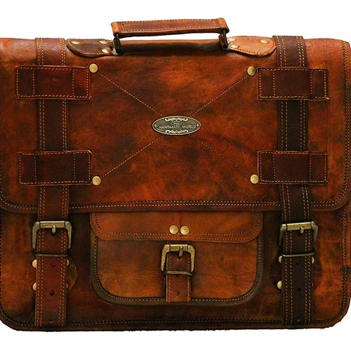 Men Genuine Leather Messenger Bag Leather Laptop Briefcase - Etsy UK