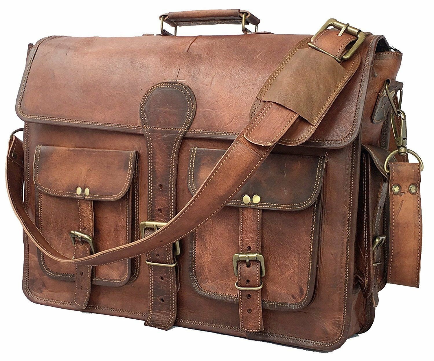 Leather Messenger, Leather Briefcase Bag, Laptop Messenger Bag, Satch…