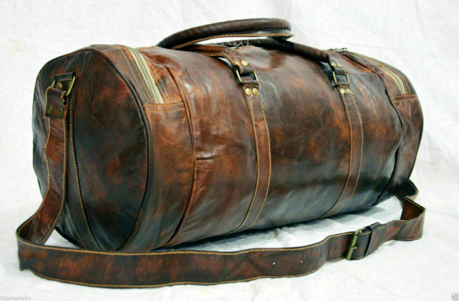 Men's Distressed Leather Duffel Bag Vintage Travel Outdoor Etsy UK