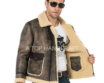 Men Handmade Full Grain Leather Jacket 
