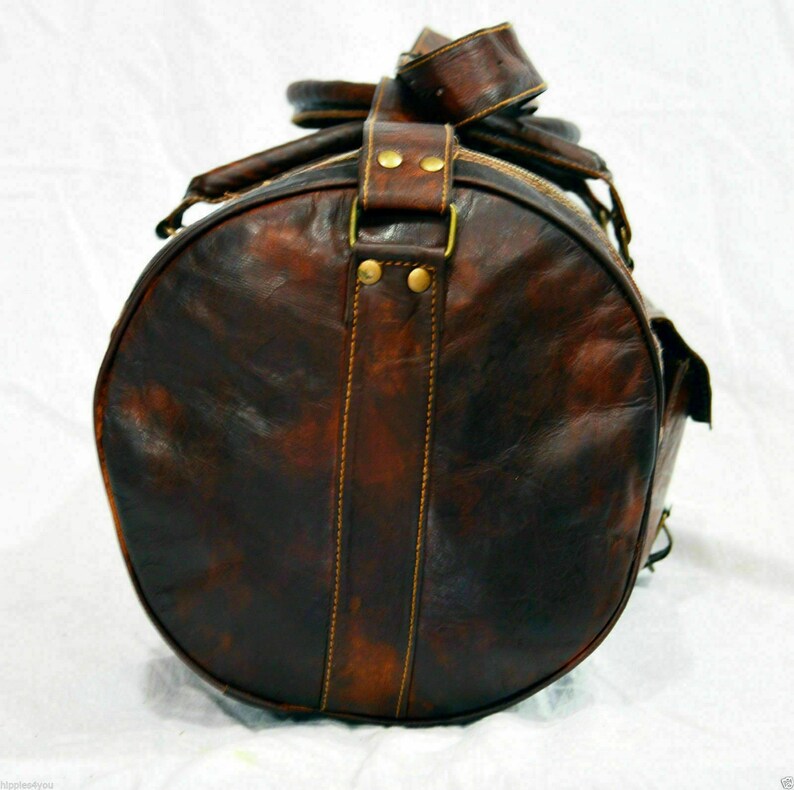 Men's Distressed Leather Duffel Bag Vintage Travel Outdoor Etsy UK