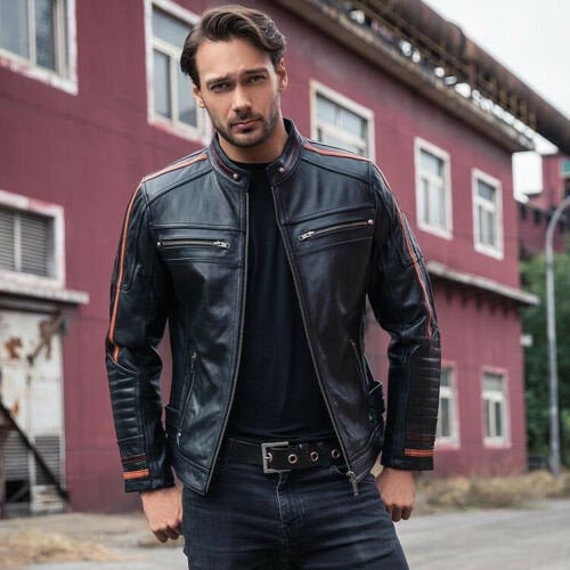 Mens Biker Vintage Motorcycle 