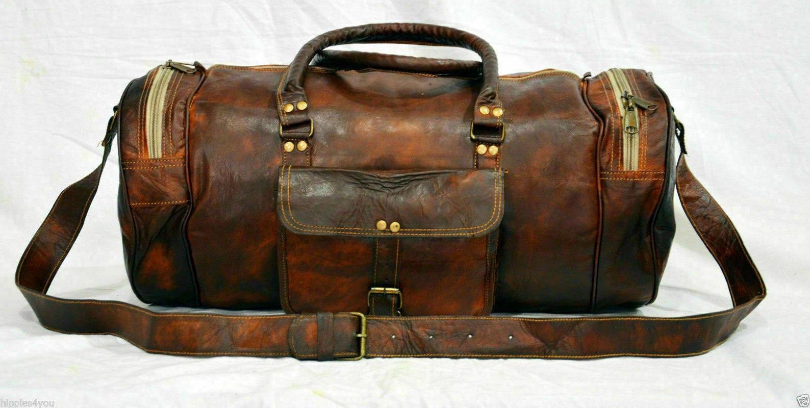Men's Distressed Leather Duffel bag Vintage Travel Outdoor Etsy